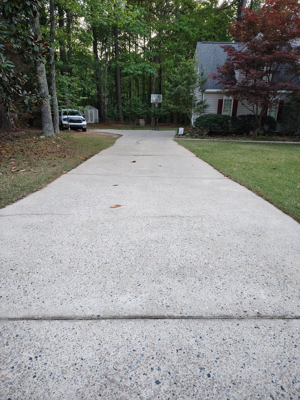 Driveway after pressure washing