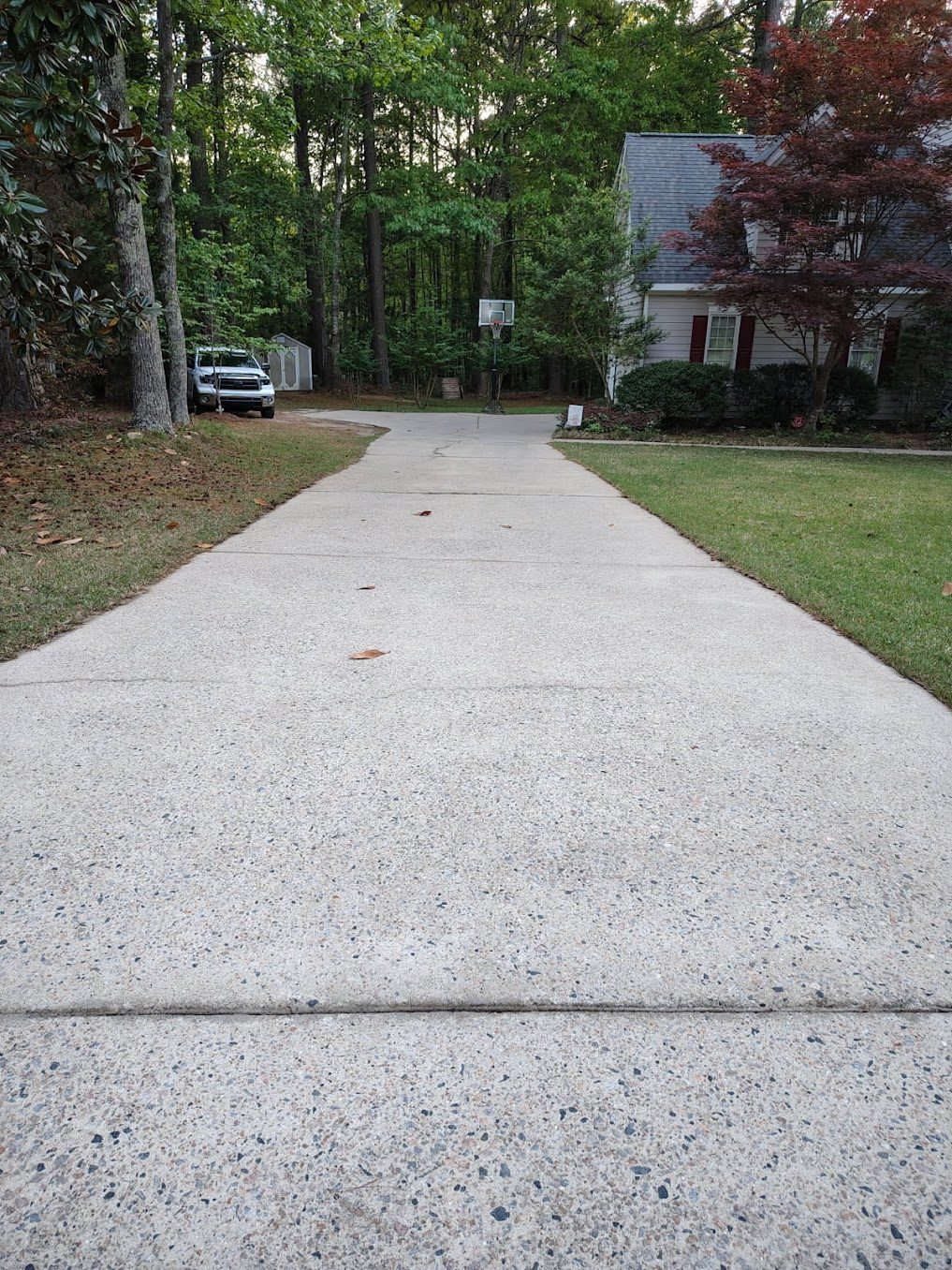 Driveway after pressure washing