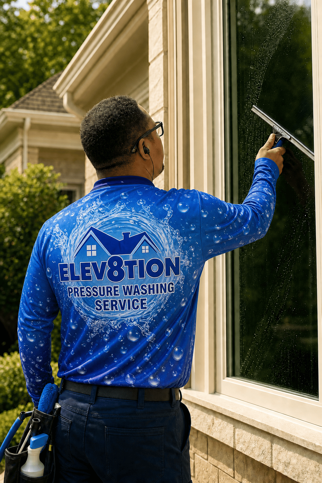 Elev8tion technician performing window washing